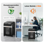 Aktenvernichter mit Auto-Feed für 200 Blatt, P-4 Mikroschnitt, 31 L Behälter, schwarz