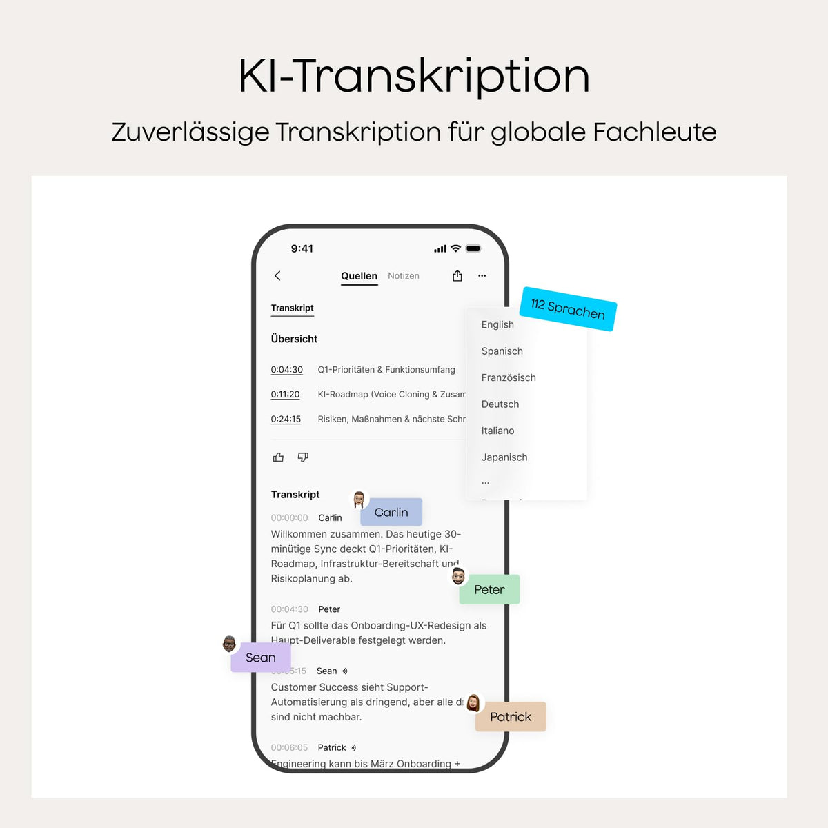 KI-Diktiergerät Note Pro 64 GB 50 Std. Akkulaufzeit 4 MEMS- und 1 VPU-Mikrofon mit KI-Beamforming Magnet-Case und Ladekabel