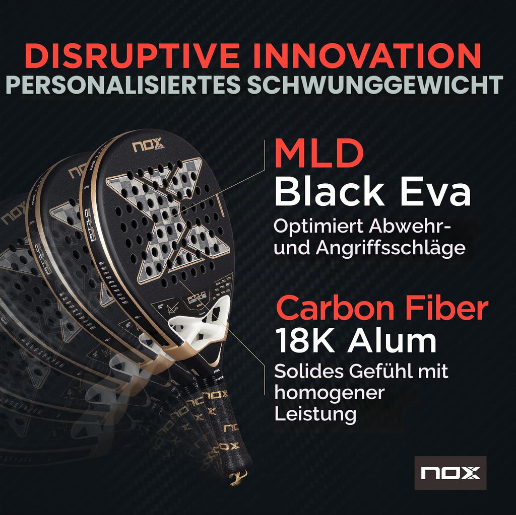 Padel-Schläger AT10 Genius 18K Alum 2026 Carbon 360-375 g für fortgeschrittene Spieler