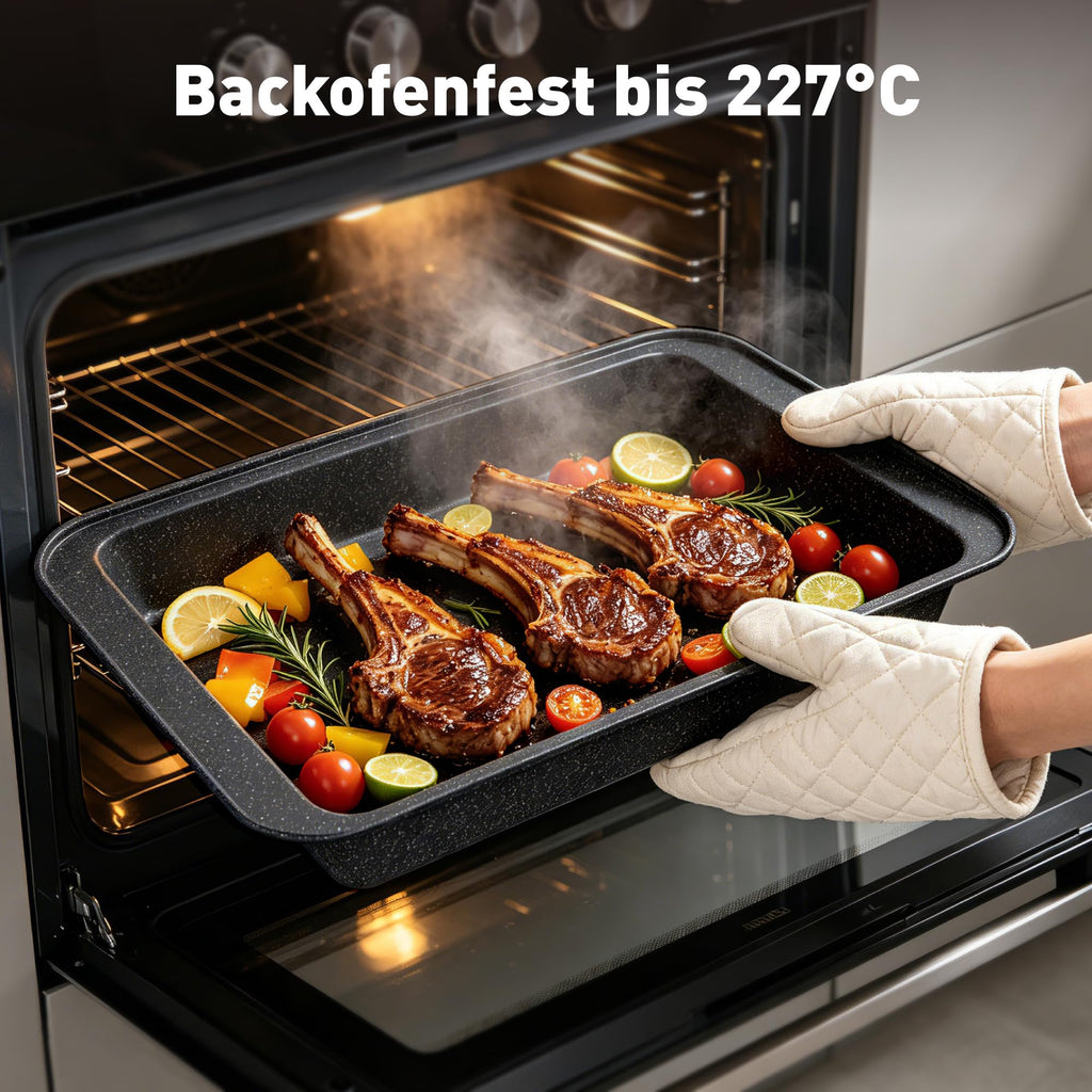 30-teiliges Topfset mit Granit-Antihaftbeschichtung, induktionsgeeignet, inklusive Pfannen, Töpfen, Backformen und Küchenhelfern