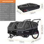 Hundeanhänger & Hundebuggy S-Line XL mit Federung, 2 in 1 Fahrradanhänger und Jogger bis 45 kg