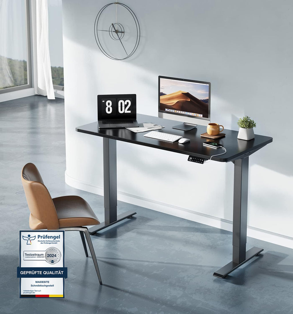 Höhenverstellbares Schreibtischgestell mit 2 Motoren, 72-120 cm, 100-180 cm Breite, 160 kg Tragkraft und 4 Memory-Steuerung