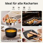 30-teiliges Topfset mit Granit-Antihaftbeschichtung, induktionsgeeignet, inklusive Pfannen, Töpfen, Backformen und Küchenhelfern