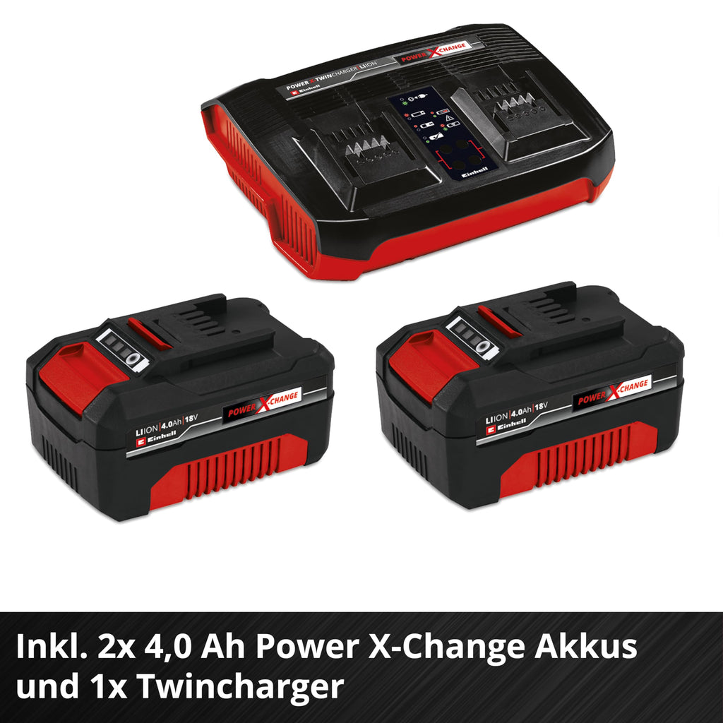 Akku-Rasenmäher RASARRO 36/42 42 cm Schnittbreite Brushless-Motor Mulchfunktion 550 m² 2x 4,0 Ah Akku Ladegerät