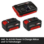 Akku-Rasenmäher RASARRO 36/42 42 cm Schnittbreite Brushless-Motor Mulchfunktion 550 m² 2x 4,0 Ah Akku Ladegerät