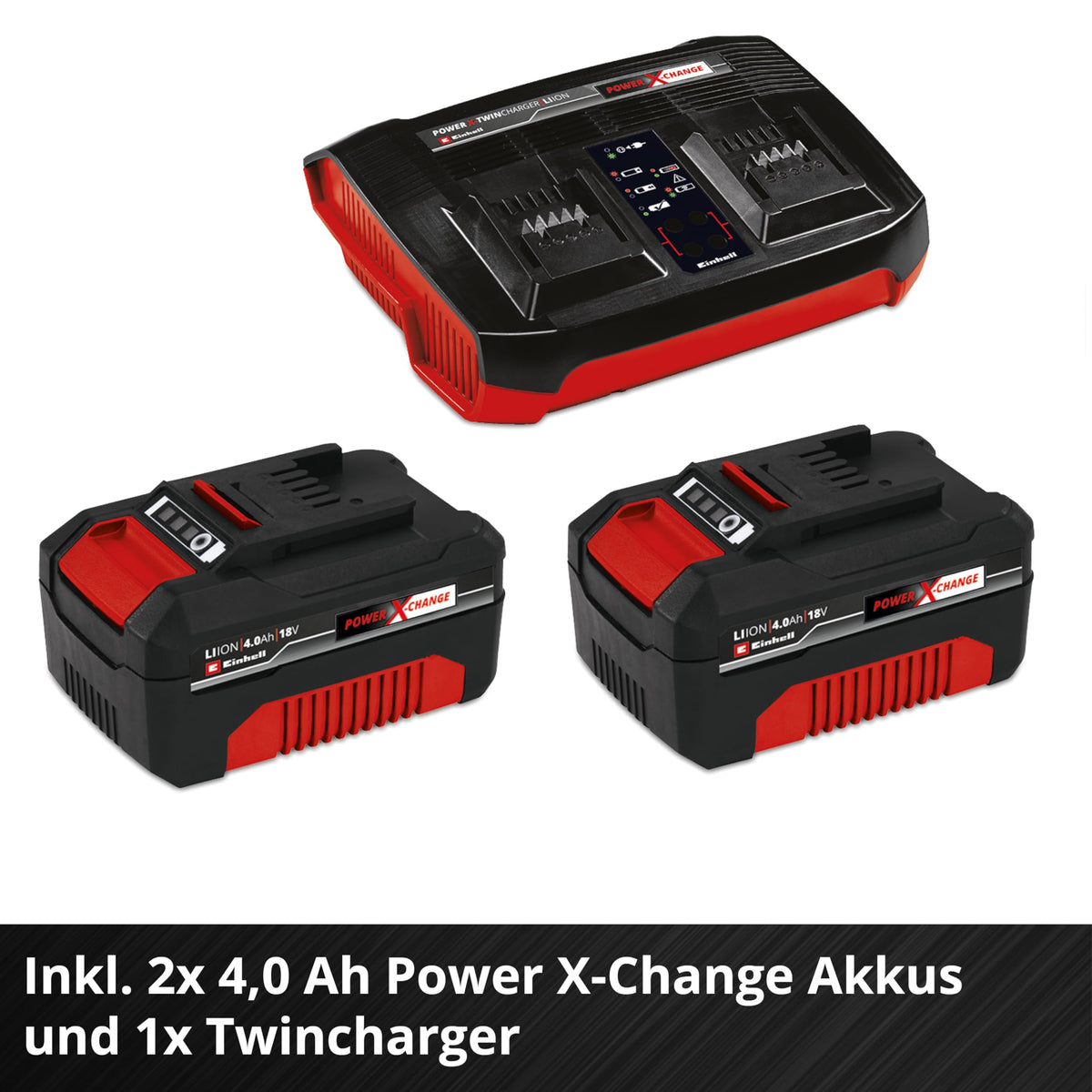 Akku-Rasenmäher RASARRO 36/42 42 cm Schnittbreite Brushless-Motor Mulchfunktion 550 m² 2x 4,0 Ah Akku Ladegerät