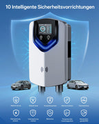 Wallbox 11 kW 400 V 3-phasig mit 8 m Typ-2-Kabel WLAN App-Steuerung RFID und einstellbarem Ladestrom 6–16 A