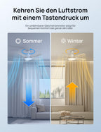Deckenventilator mit Licht 132 cm dimmbare LED RGB-Ambientlicht DC-Motor App- und Alexa-Steuerung