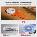 Saugroboter mit Wischfunktion und hebbarem Wischmopp Qrevo Curv 2 Pro 25.000 Pa 7,98 cm LiDAR Navigation Weiß