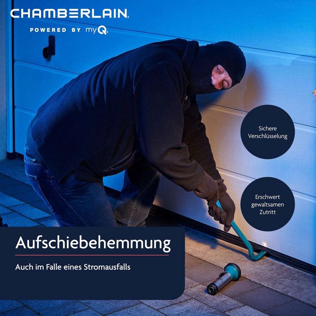 Garagentorantrieb ML1040EV mit 1000 N Zugkraft für Tore bis 140 kg, leiser Zahnriemenantrieb und Smart-Home-Fähigkeit, inkl. 2 Handsender