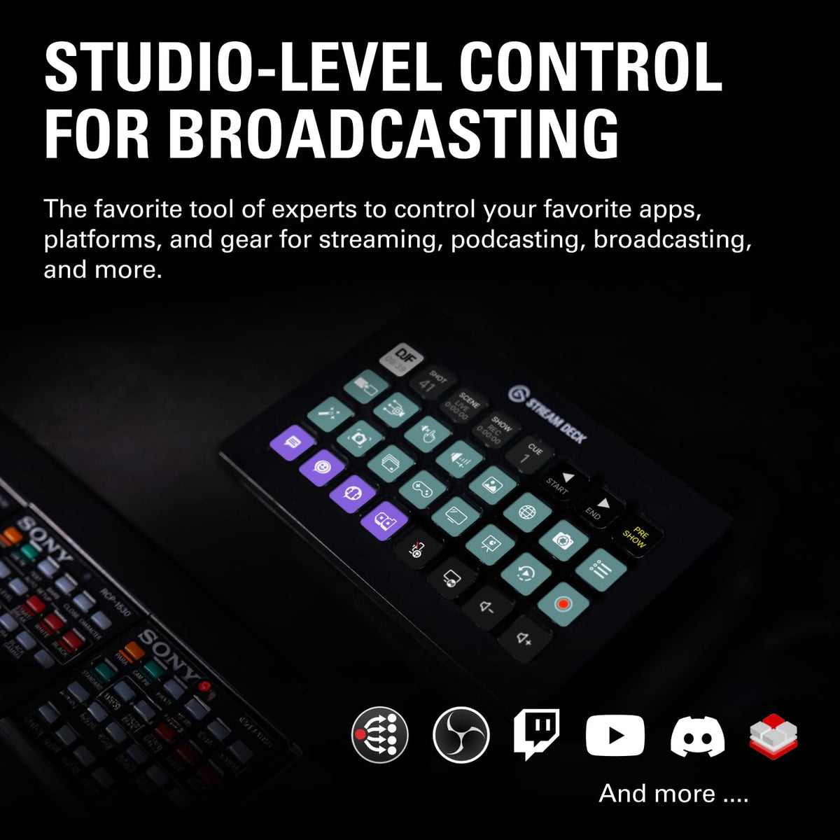 Studio-Controller Stream Deck XL mit 32 anpassbaren Display-Tasten USB-C für Gaming und Office