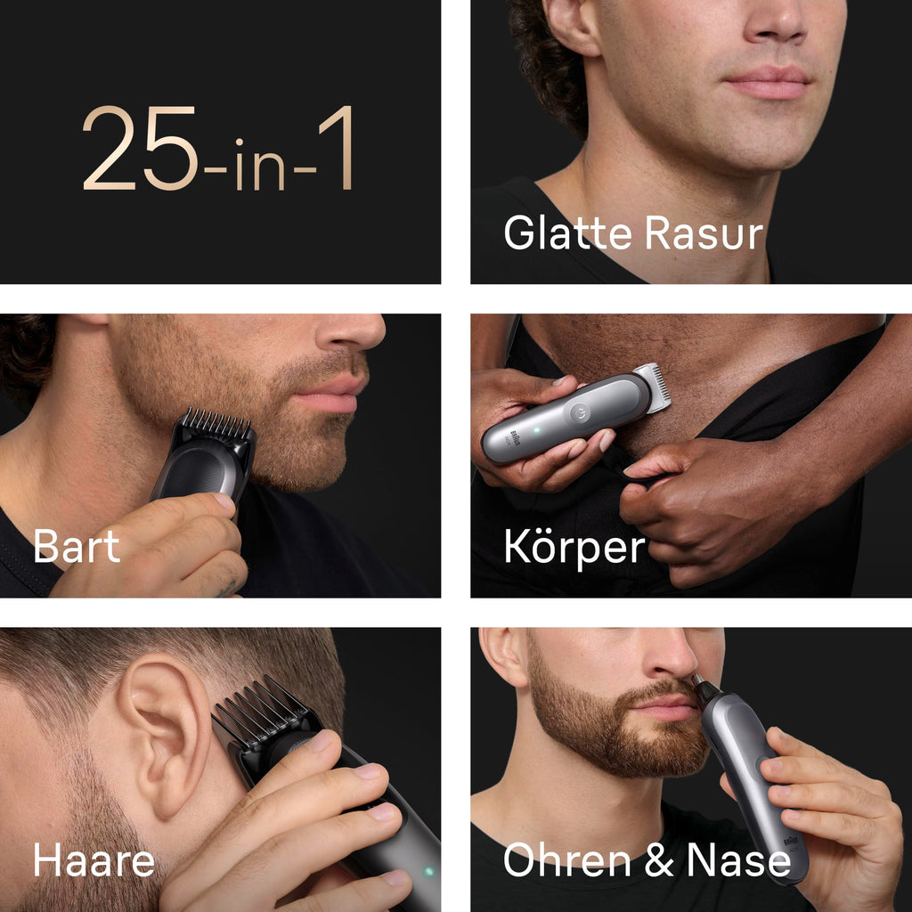 Multigroom All-in-One Series 9 Bart- und Haartrimmer AIO9565 mit 15 Kämmen und 6 Aufsätzen in Grau
