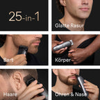 Multigroom All-in-One Series 9 Bart- und Haartrimmer AIO9565 mit 15 Kämmen und 6 Aufsätzen in Grau
