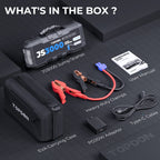 Starthilfe Powerbank 3000A für Benzin- und Dieselmotoren, 12V mit 24000 mAh und USB-C PD 45W