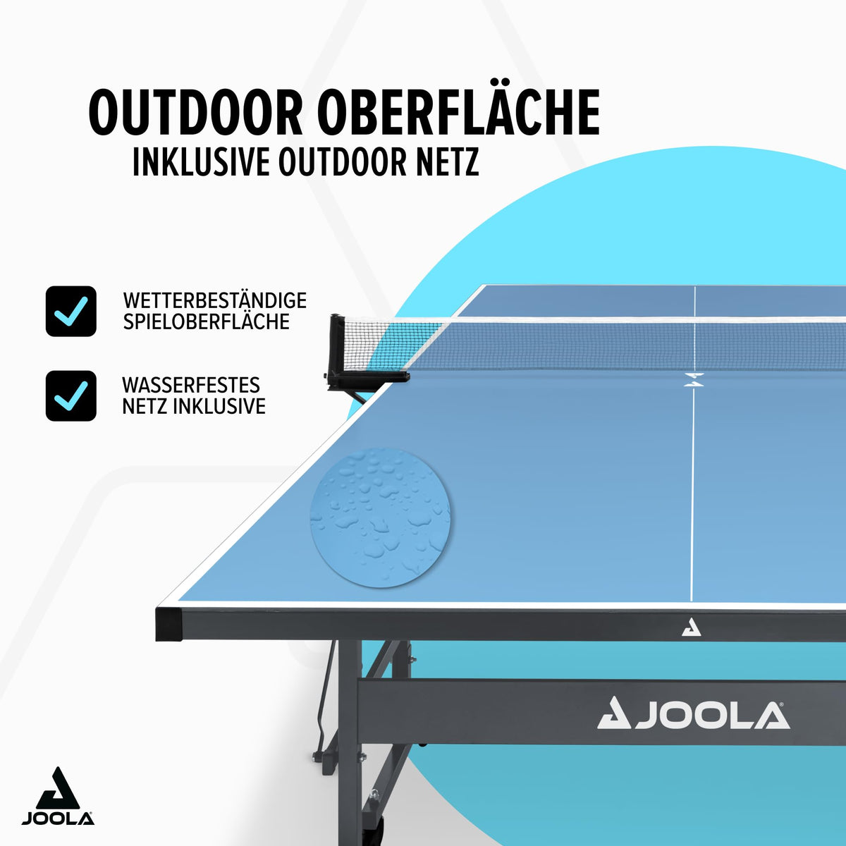 Outdoor Tischtennisplatte wetterfest klappbar mit Netz, 274 x 152,5 cm, 6 mm Aluminium-Kunststoff