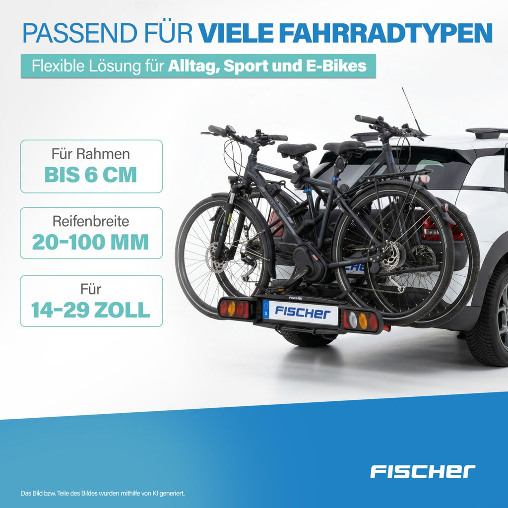 Kupplungsfahrradträger ProlineEvo 2 für 2 Fahrräder oder E-Bikes, bis 60 kg Nutzlast, abschließbar