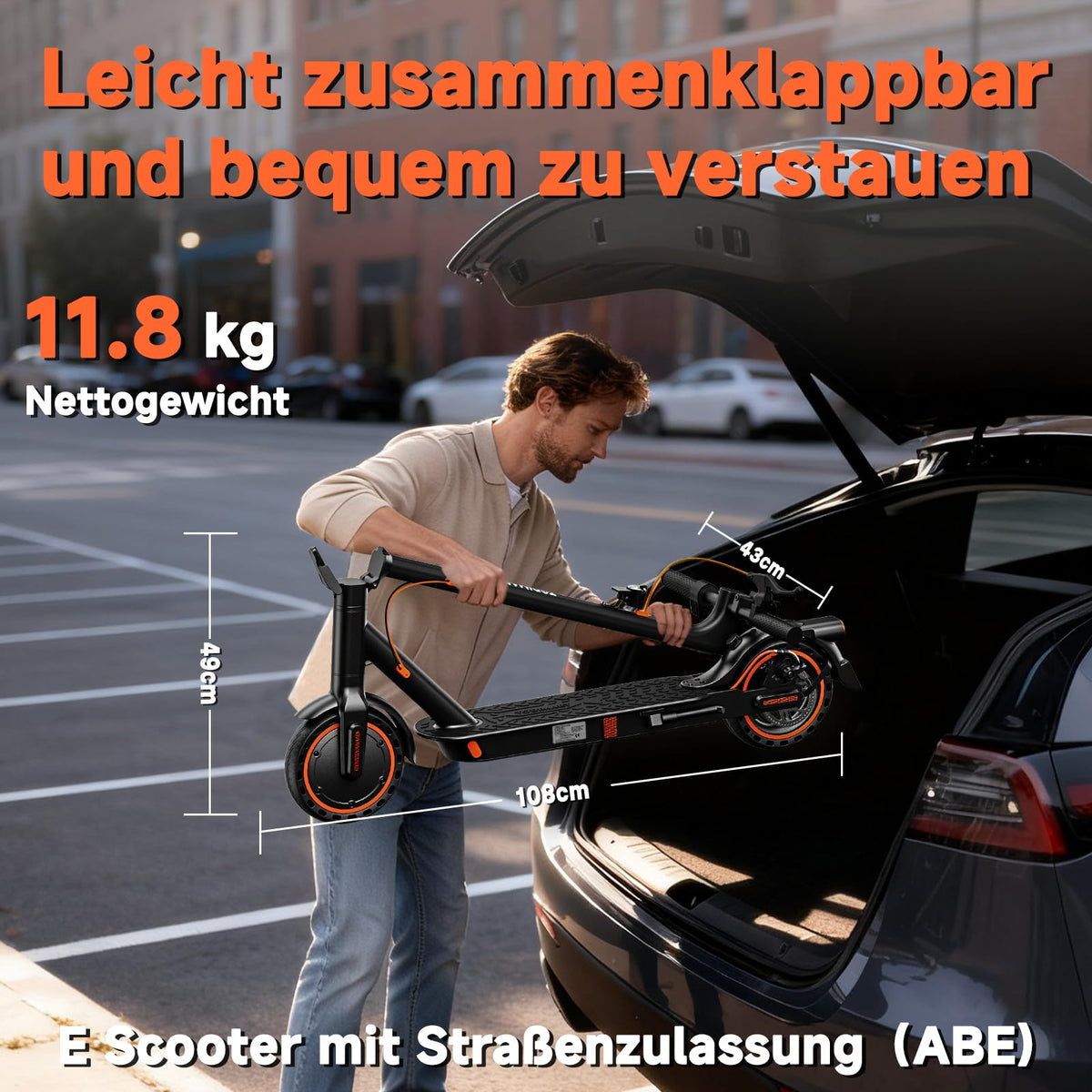 E-Scooter S3 mit Straßenzulassung ABE, 35 km Reichweite, 350 W Motor und App-Steuerung