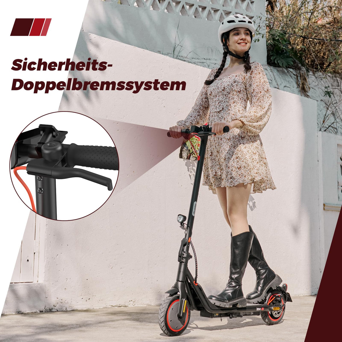 E-Scooter für Jugendliche ab 14 Jahren, ABE, 500 W, 20 km Reichweite, 8,5 Zoll Luftreifen, faltbar, App