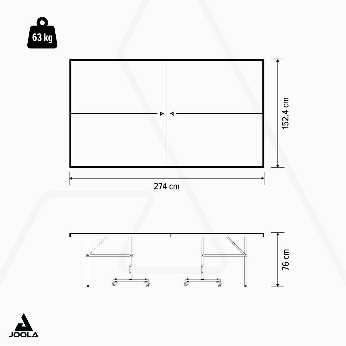 Outdoor Tischtennisplatte wetterfest klappbar mit Netz, 274 x 152,5 cm, 6 mm Aluminium-Kunststoff