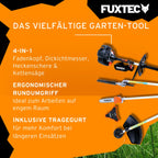 Benzin-Motorsense 4in1 Multitool 52 ccm 3 PS Kombigerät mit Fadenkopf, Langastschneider und Heckenschere