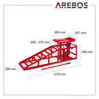 2 Auffahrrampen mit hydraulischem Wagenheber, höhenverstellbar von 290 bis 375 mm, Belastbarkeit 2 t, für PKW und Kleintransporter