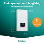 Elektronischer Durchlauferhitzer VED E 21/8, druckfest, 21 kW, 400 V, gradgenaue Auslauftemperatur, stufenlos einstellbar mit Digitalanzeige