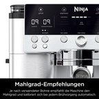 3-in-1-Kaffeemaschine mit Mahlwerk und Milchaufschäumer, Espresso-, Cold-Brew- und Filterkaffee, 1,5 L, Silber