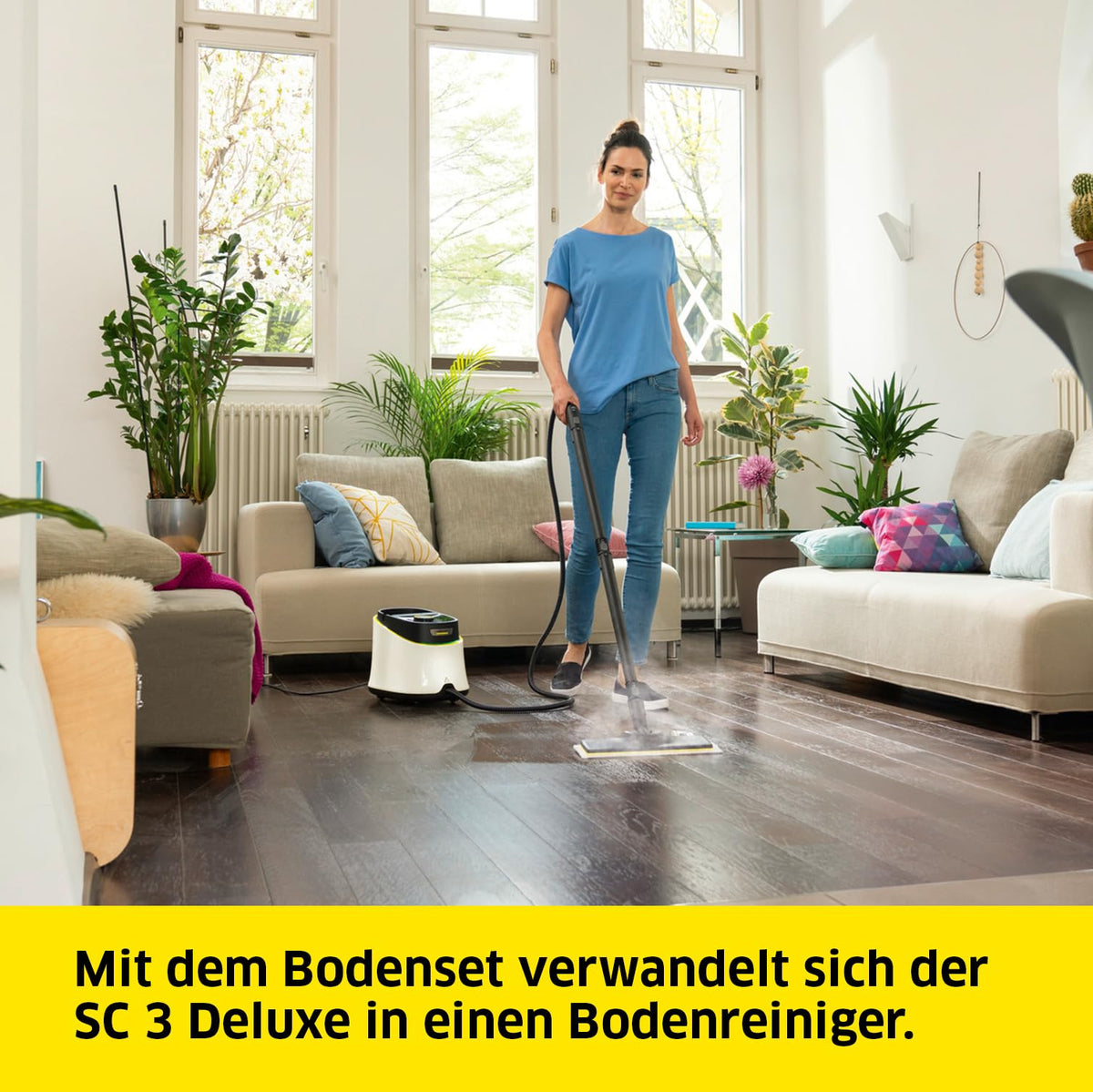 Dampfreiniger SC 3 Deluxe 3,5 bar 30 s Aufheizzeit mit EasyFix Bodenreinigungsset Handdüse Punktdüse Rund- und Fugendüse