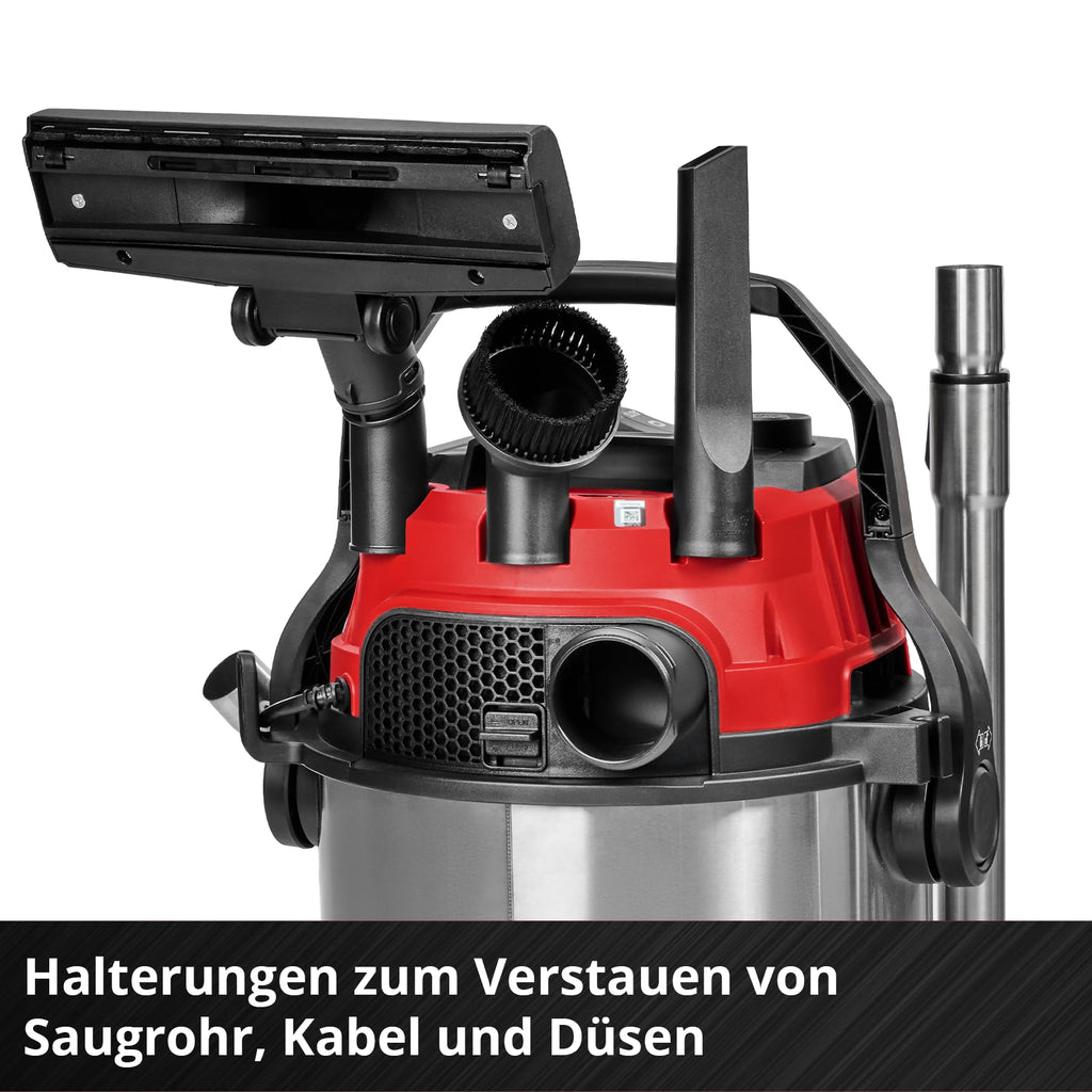 Nass-Trockensauger TC-VC 2580 SACL mit 1100 W, HEPA-Filter und Automatiksteckdose, inkl. Fugen-, Polster- und Kombidüse