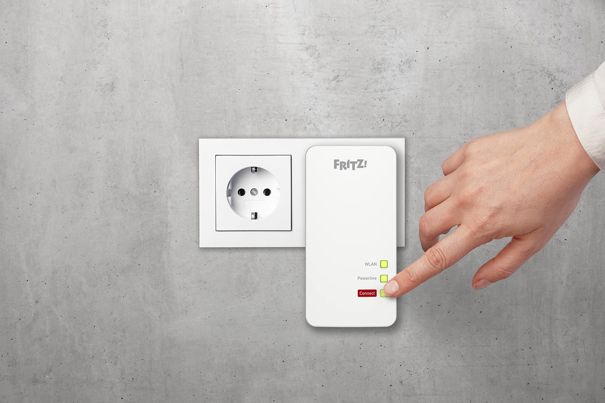 Powerline WLAN Set FRITZ!Powerline 1260 mit 1220 Adapter, Mesh Wi-Fi 5 bis 1,2 GBit/s, 3x Gigabit-LAN, WPA2