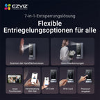 Video-Türsprechanlage 4K mit 8 Zoll Touchscreen 2-Wege-Audio 7-in-1-Zutrittskontrolle Gesicht Handfläche RFID QR-Code Passwort