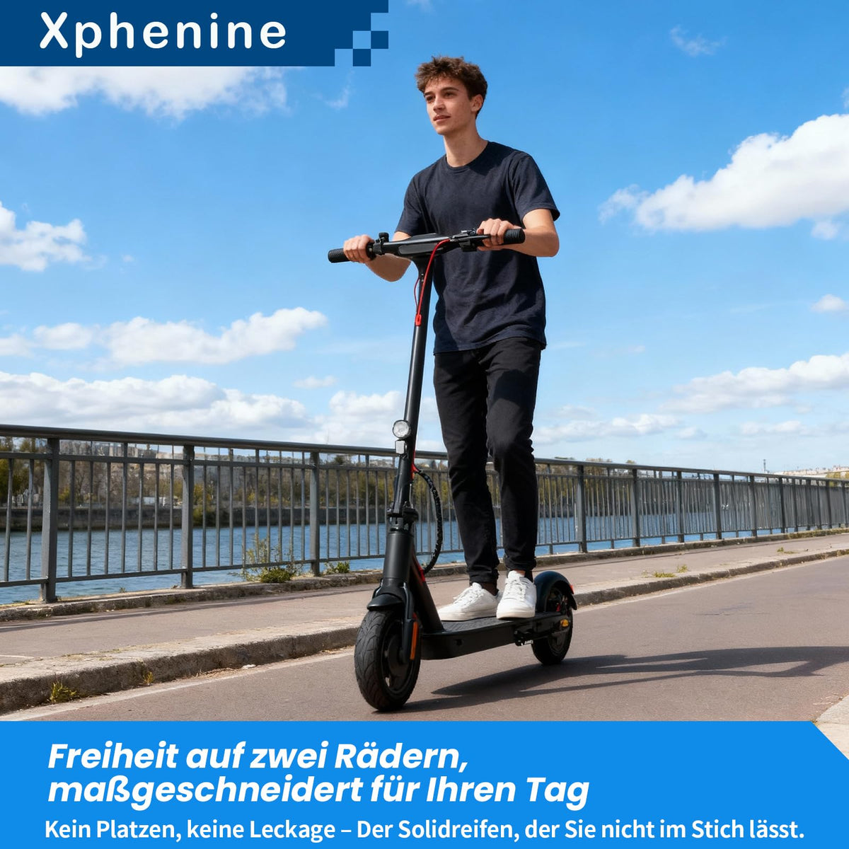 E-Scooter mit Straßenzulassung und ABE, E9TMax Elektroroller mit 10-Zoll-Reifen, 350W Motor und bis zu 45 km Reichweite