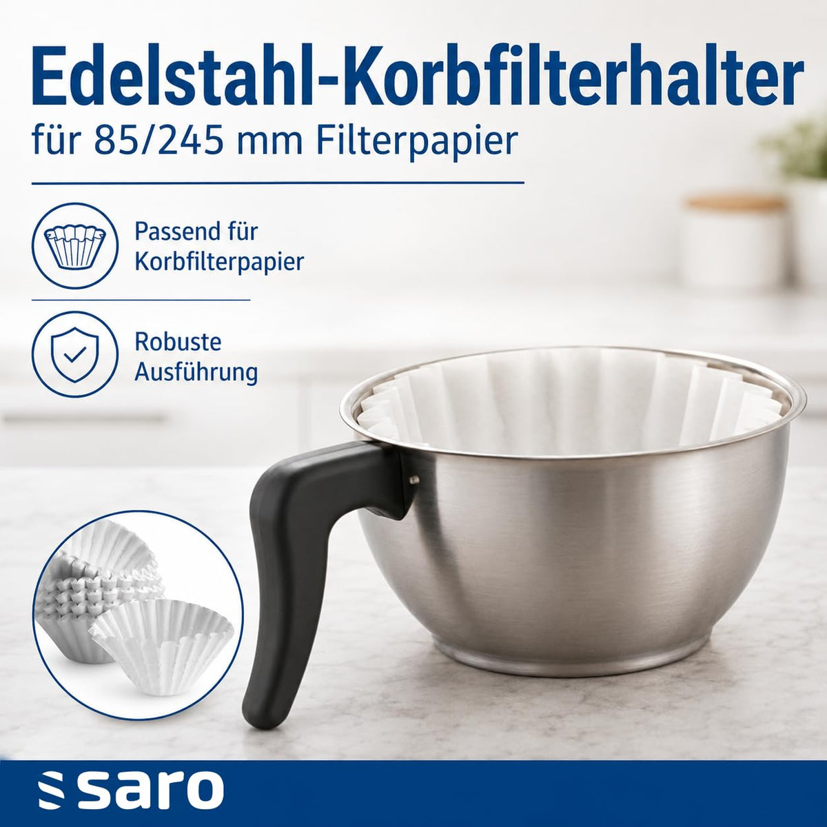 Kaffeemaschine mit Edelstahl-Isolierkanne 2,2 L, Modell THERMO 24, 2,069 kW, Brühzeit 5–6 Min, Trockenlaufschutz