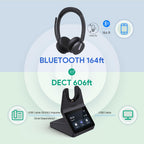 Kabelloses DECT-Büro-Headset WH64 Pro mit 3,5-Zoll-Touchscreen-Basisstation und Bluetooth