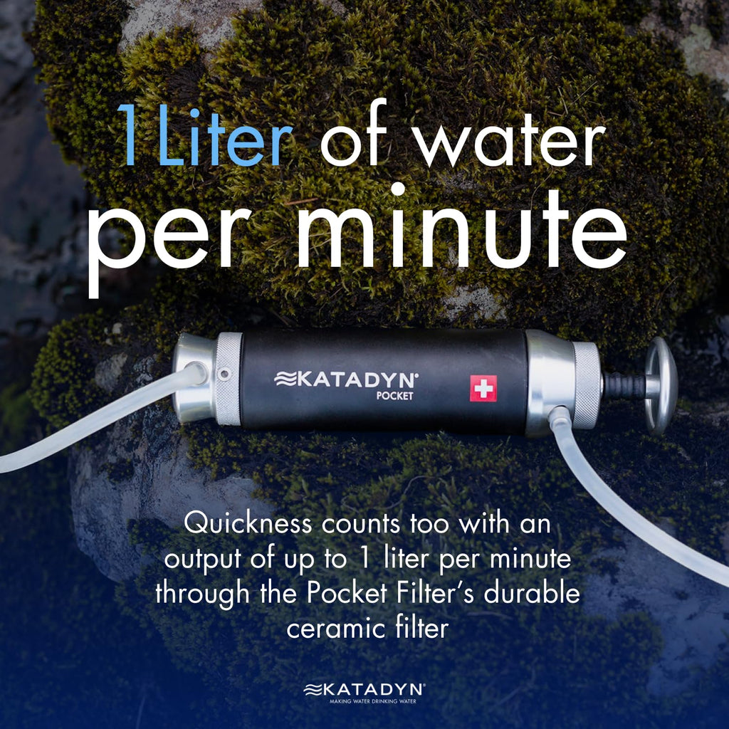 Outdoor-Wasserfilter Pumpfilter mit Keramik-Tiefenfilter 0,2 Mikron, bis 50.000 Liter, für Camping, Survival und Notfall