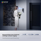 Video-Türsprechanlage 4K mit 8 Zoll Touchscreen 2-Wege-Audio 7-in-1-Zutrittskontrolle Gesicht Handfläche RFID QR-Code Passwort