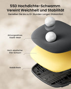 Ergonomischer Bürostuhl mit verstellbarer Sitztiefe 3D-Kopfstütze Lendenstütze und verstellbaren Armlehnen Schwarz