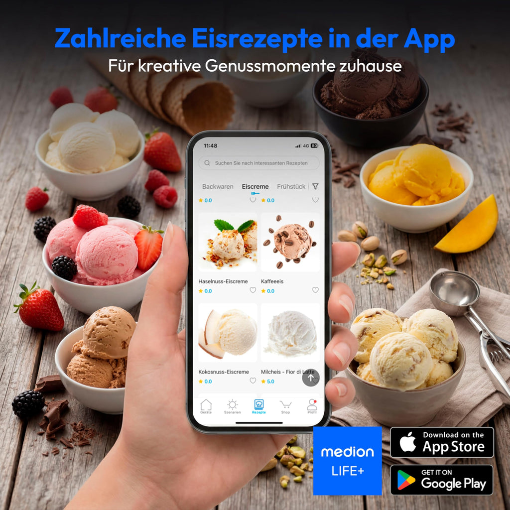 Eismaschine mit Kompressor für Eiscreme, Joghurt und Slush, 1,5 Liter, ohne Vorkühlen