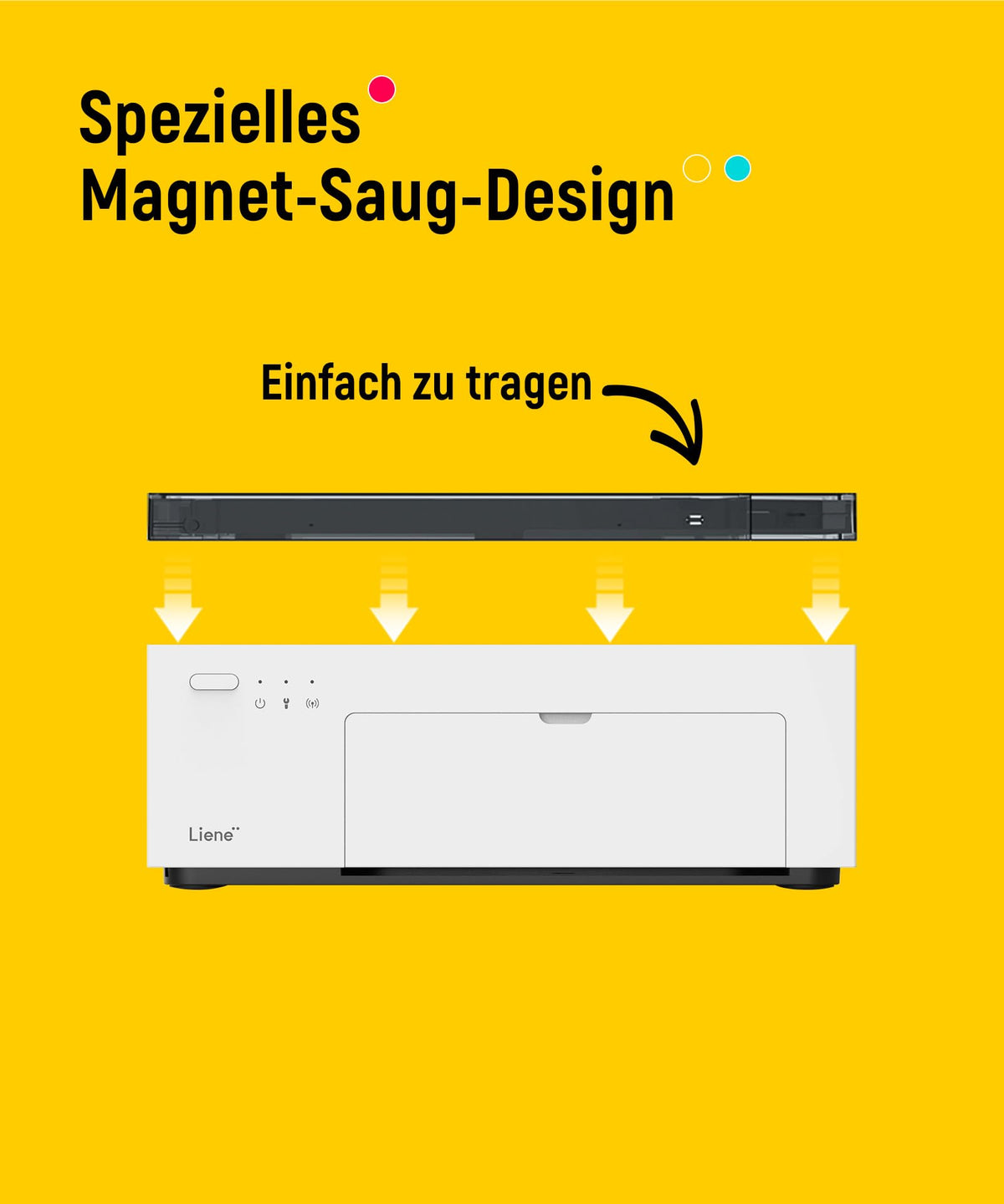 Tragbarer Fotodrucker für Smartphone und PC mit WLAN, 10x15 cm, Farbstoffsublimation, 300 DPI, inkl. 100 Blatt Fotopapier und 3 Patronen