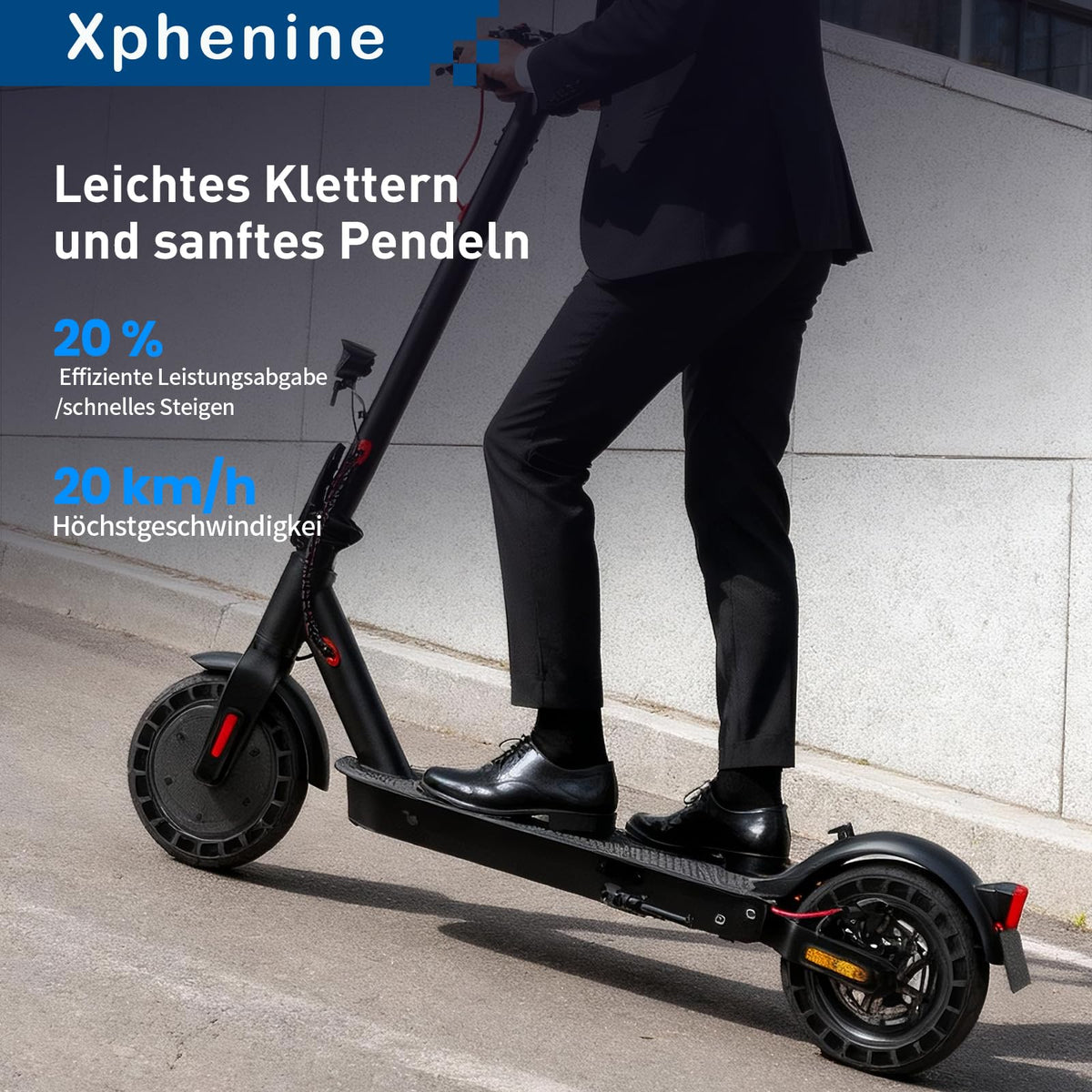 E-Scooter mit Straßenzulassung und ABE, E9TMax Elektroroller mit 10-Zoll-Reifen, 350W Motor und bis zu 45 km Reichweite