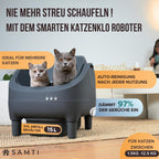 Selbstreinigendes Katzenklo XXL mit 15-Liter-Behälter und App-Steuerung, offenes elektrisches Katzenklo für Mehrkatzen-Haushalte
