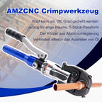 Hydraulische Presszange V- und TH-Kontur 8 t 180° drehbarer Kopf für Kupfer Edelstahl und Verbundrohre mit 8 Pressbacken