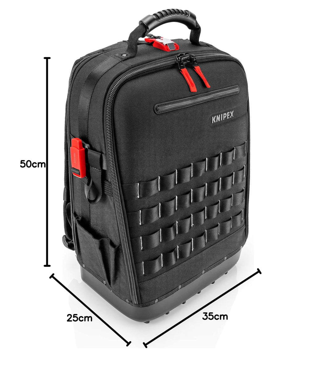 Werkzeugrucksack Modular X18 21 Haltelaschen 37 Taschen wasserfest mit MOLLE-Bändern und wasserdichter Bodenschale