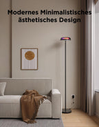Stehlampe Deckenfluter mit RGBICWW-Wellenbeleuchtung, 330° drehbarer Lampenkopf, 1000 lm, 2700-6500 K, Alexa und Matter