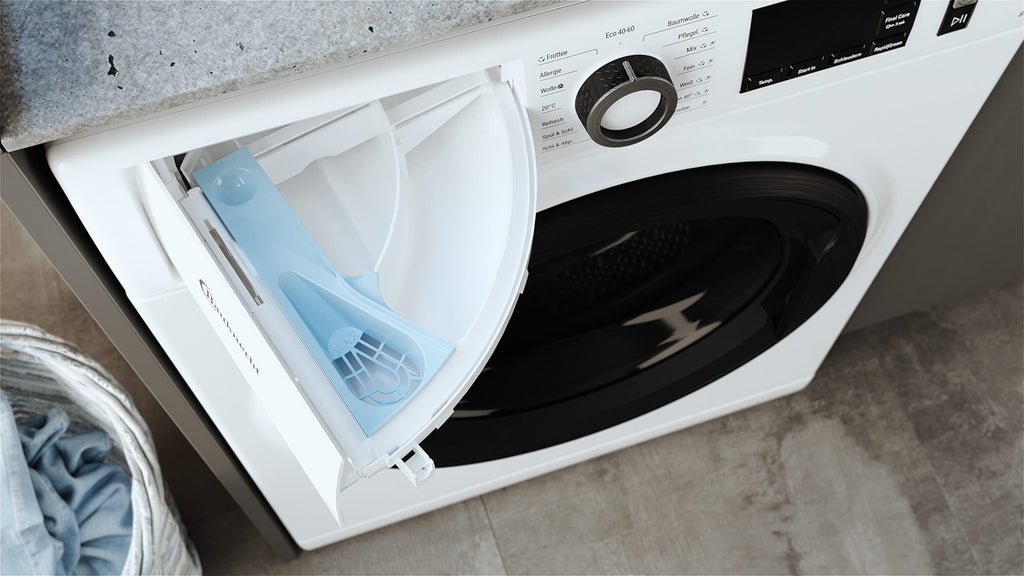 Waschmaschine Frontlader 8 kg mit Dampf-Hygiene-Programm, Energieeffizienzklasse A und Stop&Add-Funktion