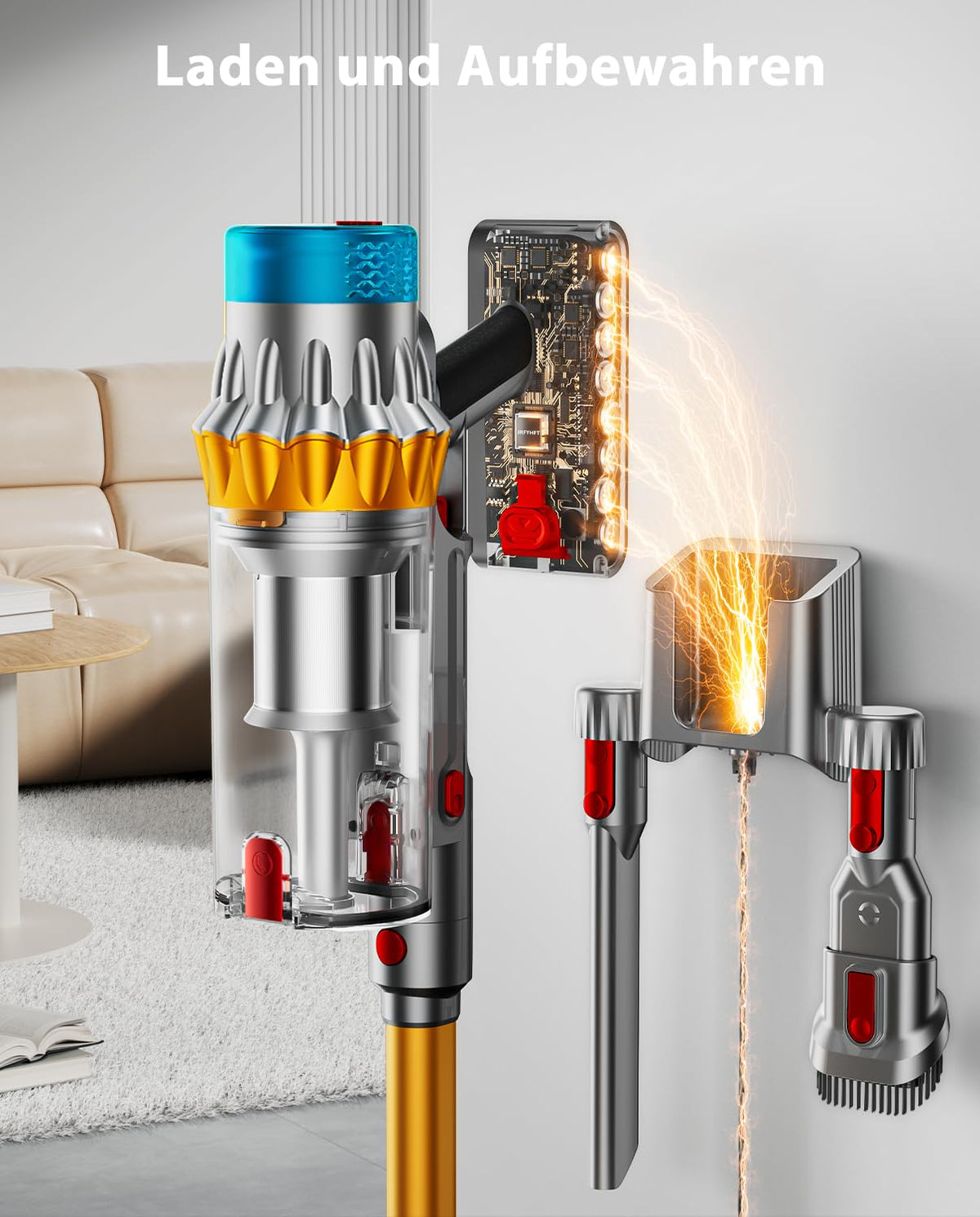 Akku Staubsauger kabellos mit 55 kPa Saugkraft, 650 W Bürstenlosmotor und 70 Minuten Laufzeit, 1,8 L Staubbehälter