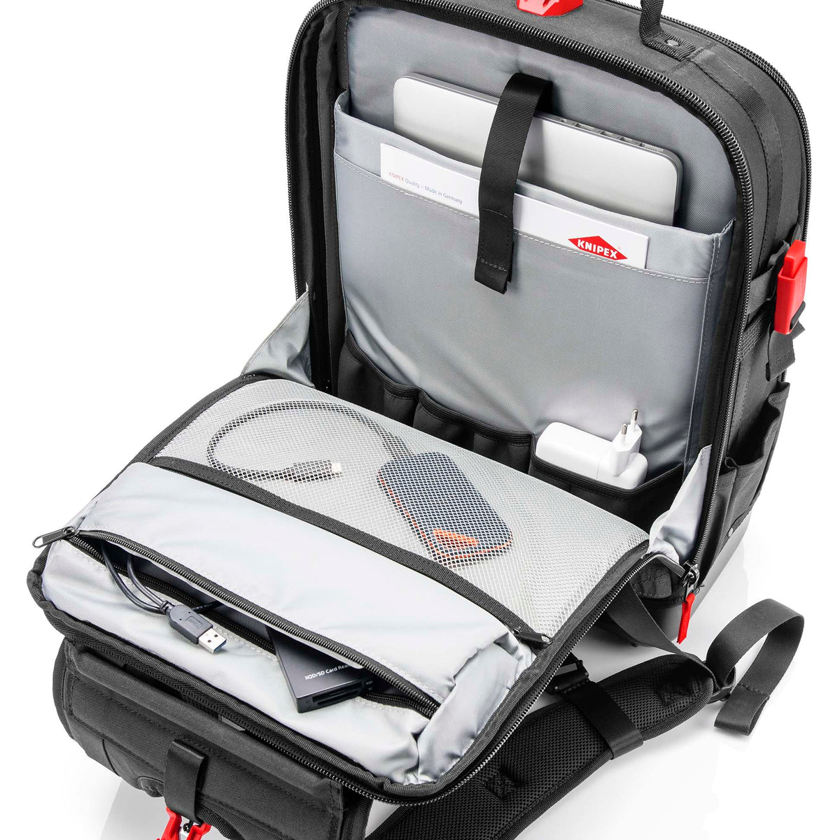 Werkzeugrucksack Modular X18 21 Haltelaschen 37 Taschen wasserfest mit MOLLE-Bändern und wasserdichter Bodenschale