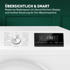 Waschmaschine 8 kg 1400 U/min 15 Programme AquaStop Inverter-Motor LED-Display Steam-Funktion Energieeffizienzklasse A Weiß