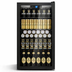 Getränkekühlschrank 86 L freistehend mit 4 verstellbaren Ablagen digitaler Temperaturregelung 1–18 °C LED-Beleuchtung und Frostfrei