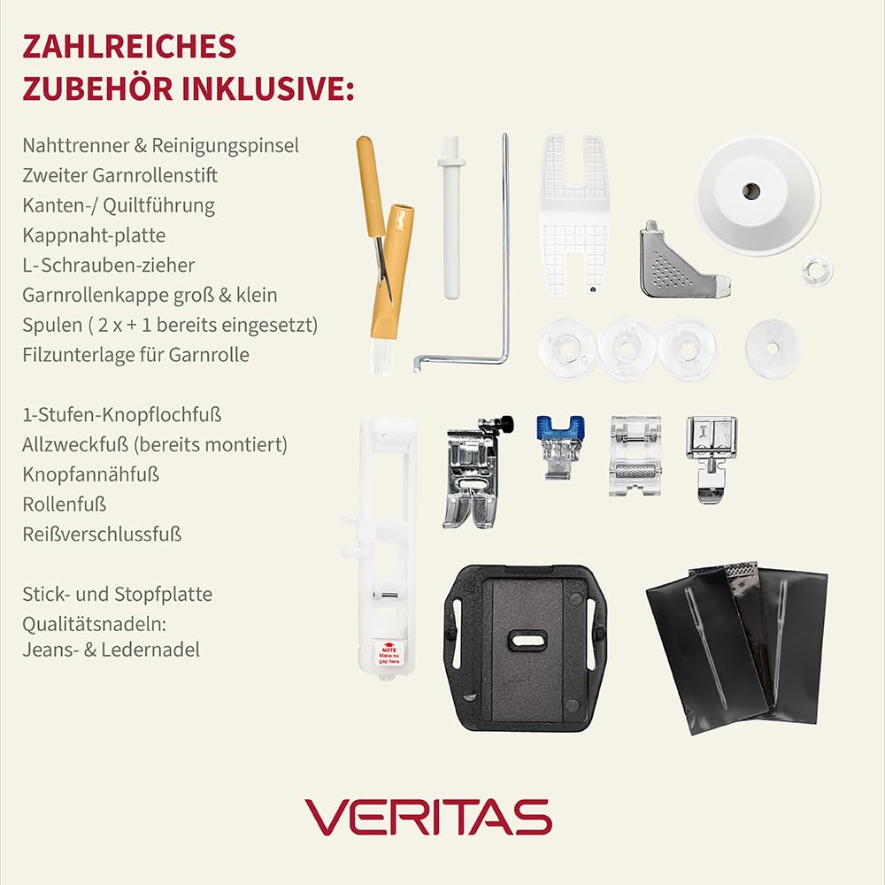 Freiarm-Nähmaschine mit Fußpedal, 32 Stiche, Einfädelhilfe und Auto-Fadenspannung